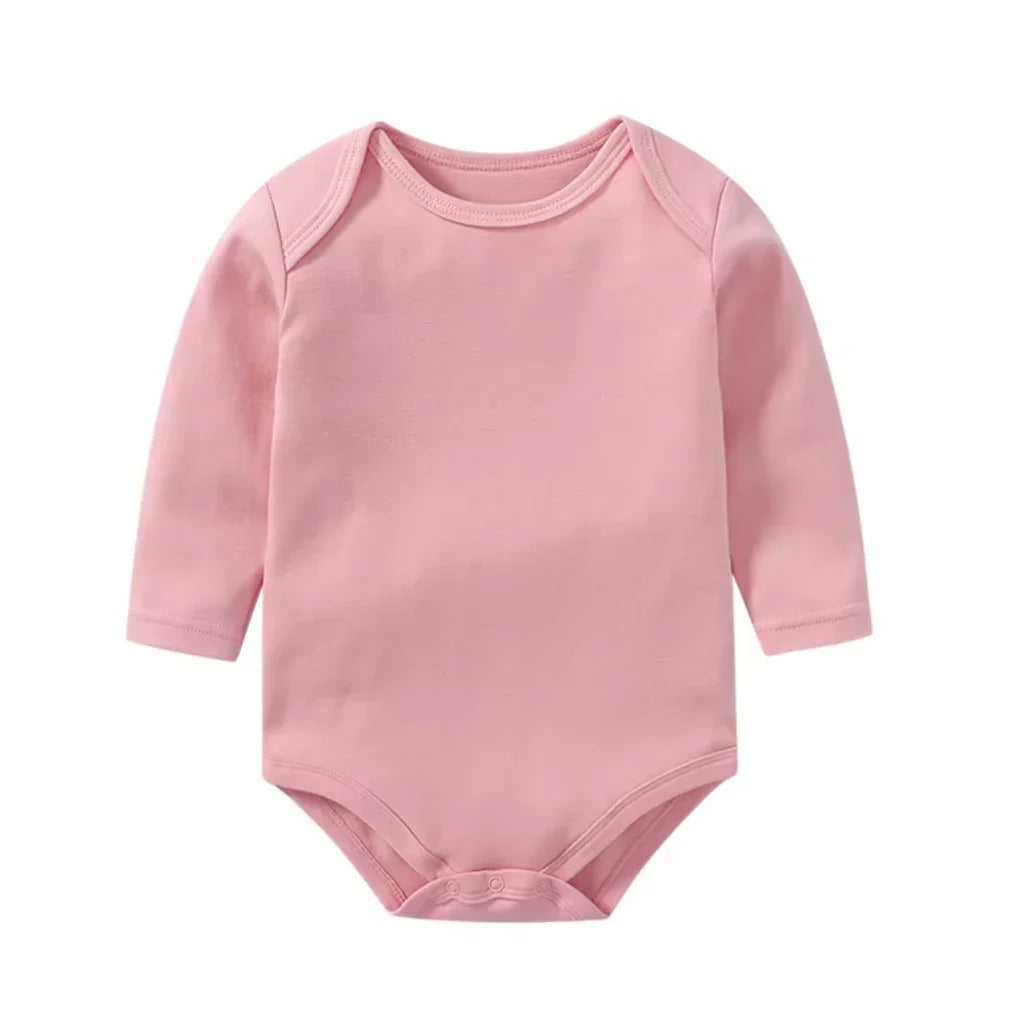 Cotton Baby Bodysuit - Long Sleeve pink