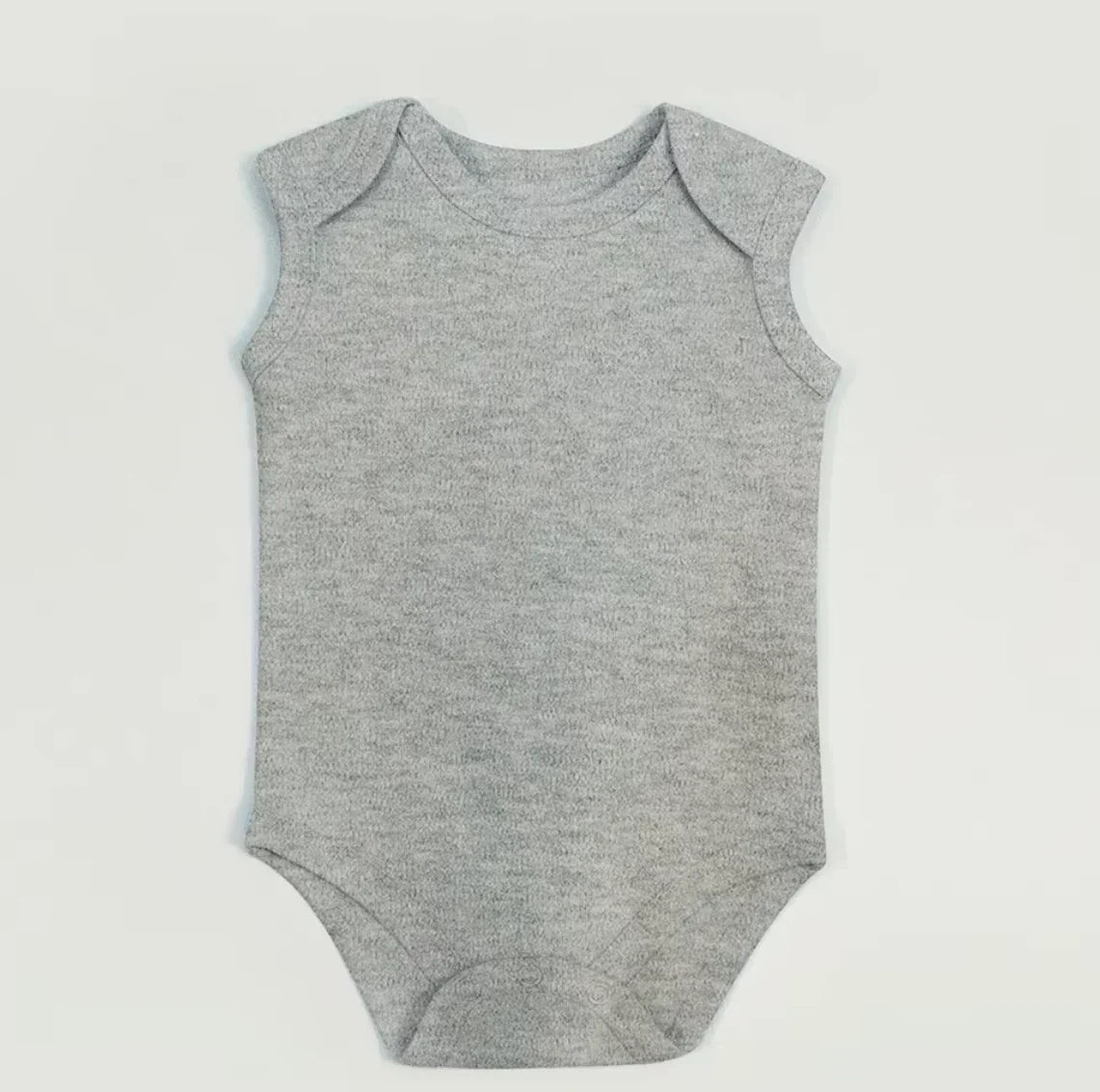 Organic Cotton Baby Bodysuit sleeveless grey