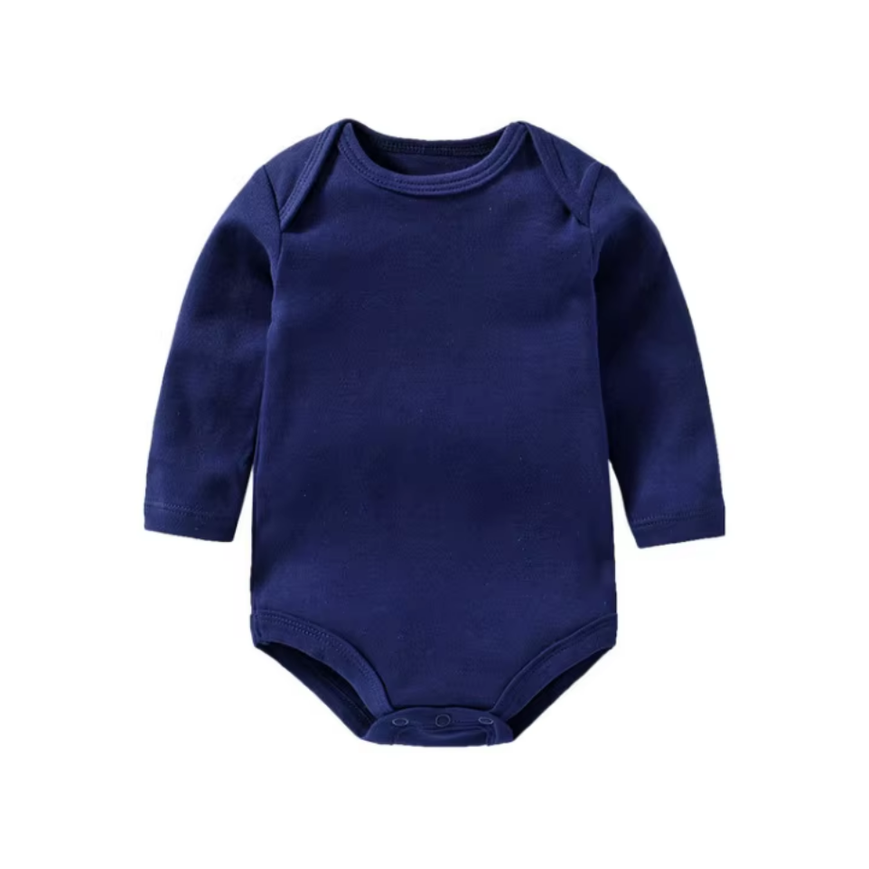 Cotton Baby Bodysuit - Long Sleeve navy blue 