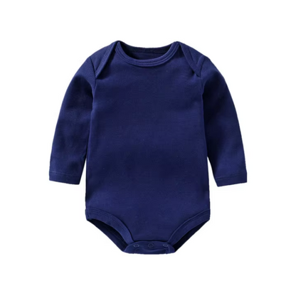 Cotton Baby Bodysuit - Long Sleeve navy blue 