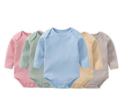 Cotton Baby Bodysuit - Long Sleeve all variants presentation multisize