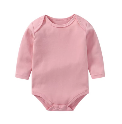 Cotton Baby Bodysuit - Long Sleeve pink 
