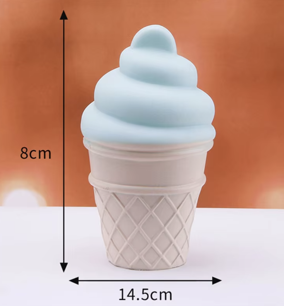 Cute Cartoon blue ice cream shape night light for kids