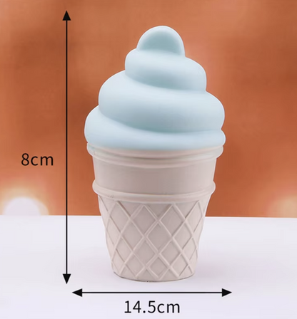 Cute Cartoon blue ice cream shape night light for kids