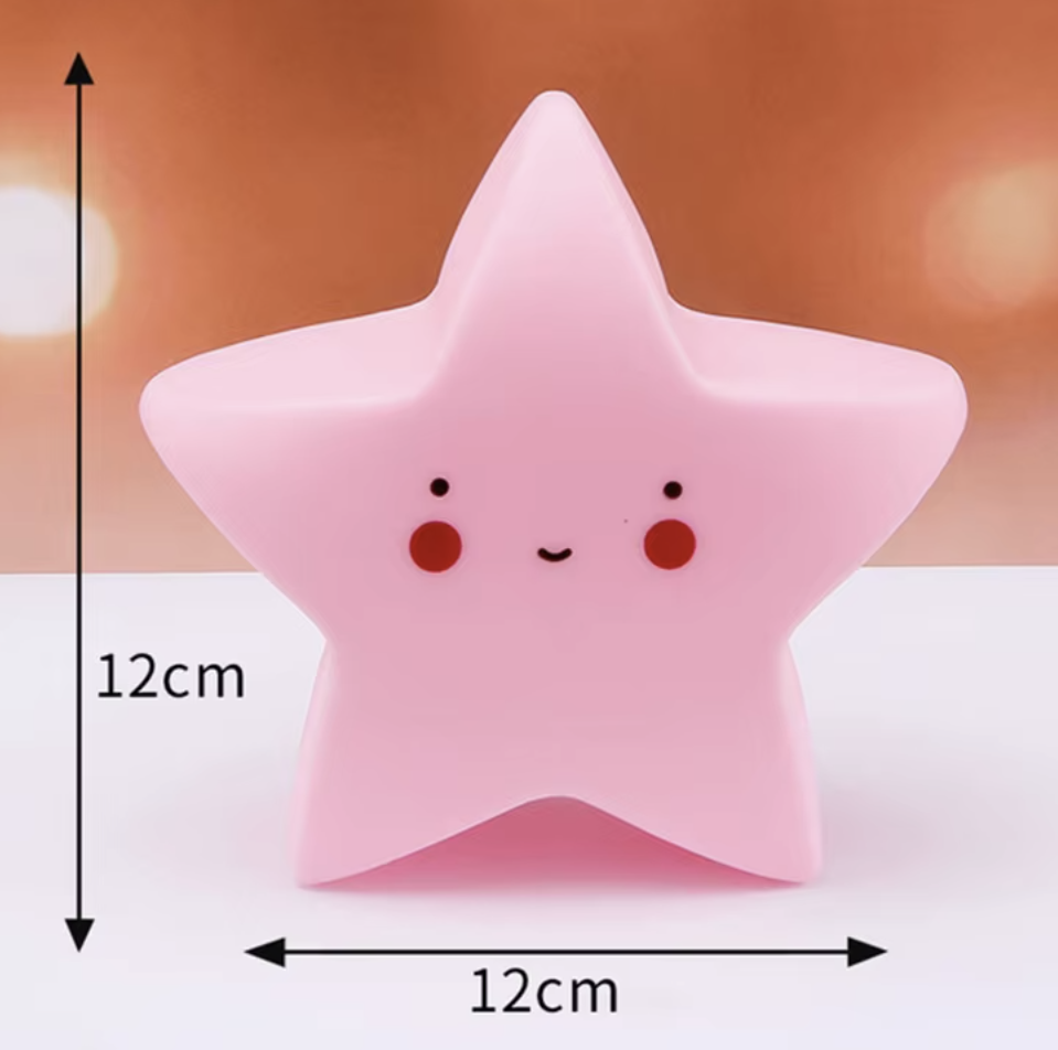Cute Cartoon pink star shape night light for kids