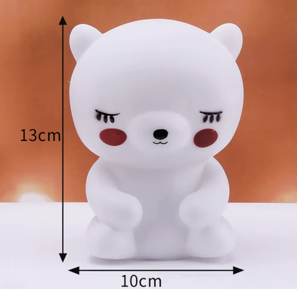 Cute Cartoon white bear shape night light for kids