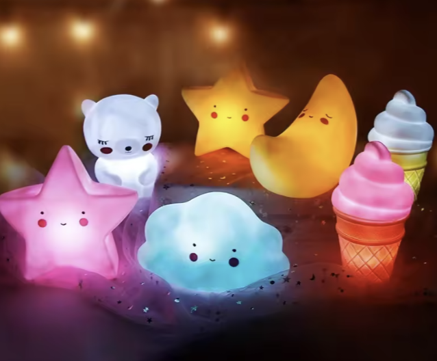 Cute cartoon night light for kids multiple design presentation