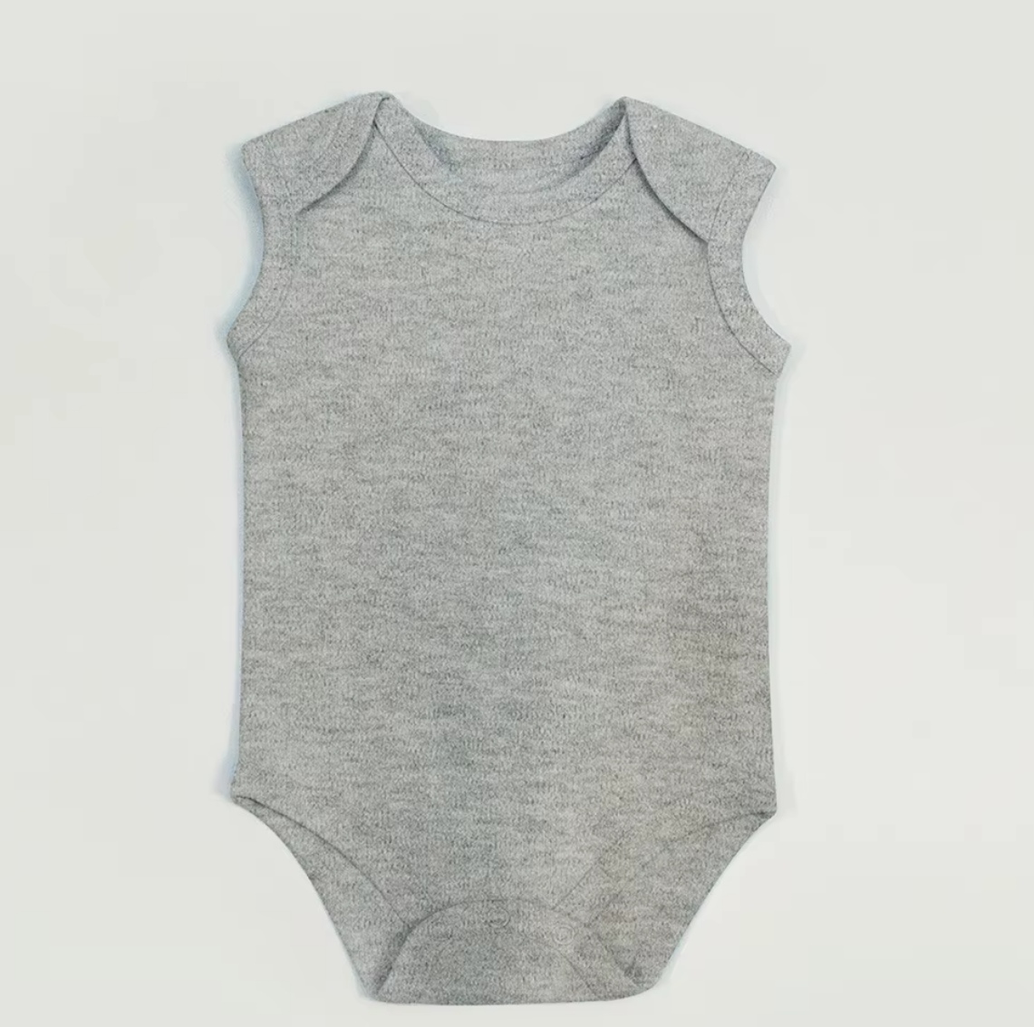 Organic Cotton Baby Bodysuit sleeveless grey 