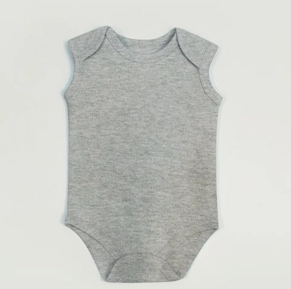 Organic Cotton Baby Bodysuit sleeveless grey 