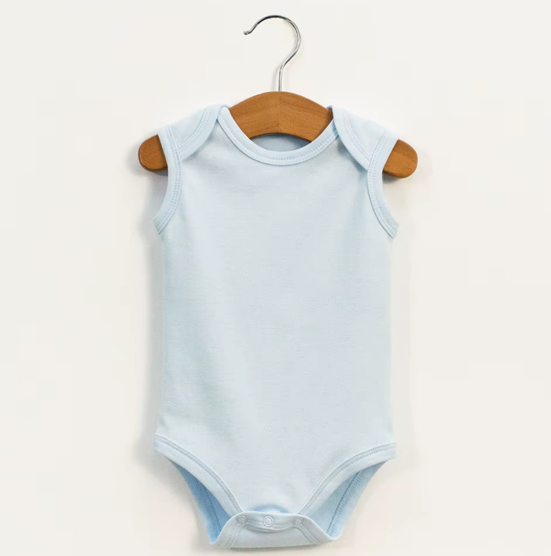 Organic Cotton Baby Bodysuit sleeveless light blue